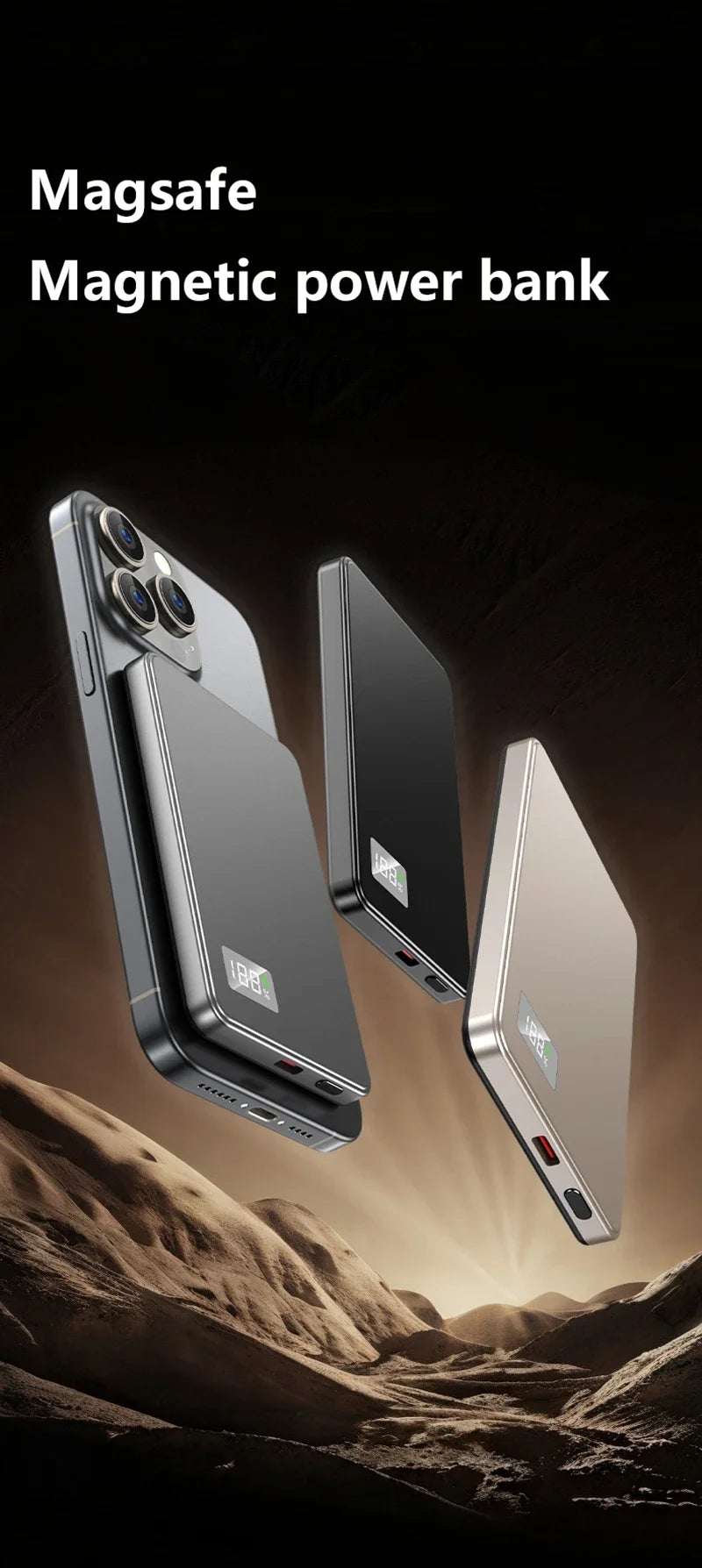 50,000mAh Magnetic Wireless Power Bank – PD 22.5W Fast Charging