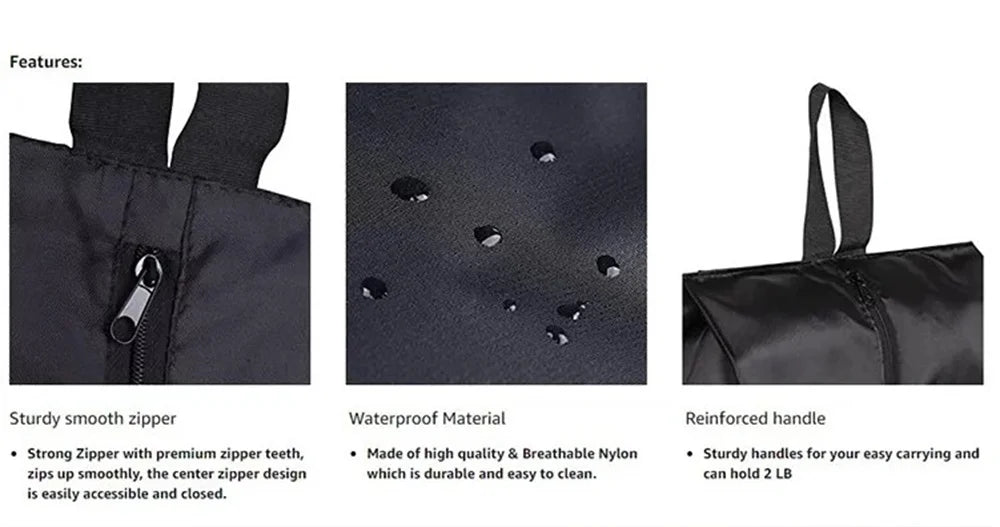 2/4 Pack Portable Waterproof Shoe Bags with Zipper – Travel Organizer