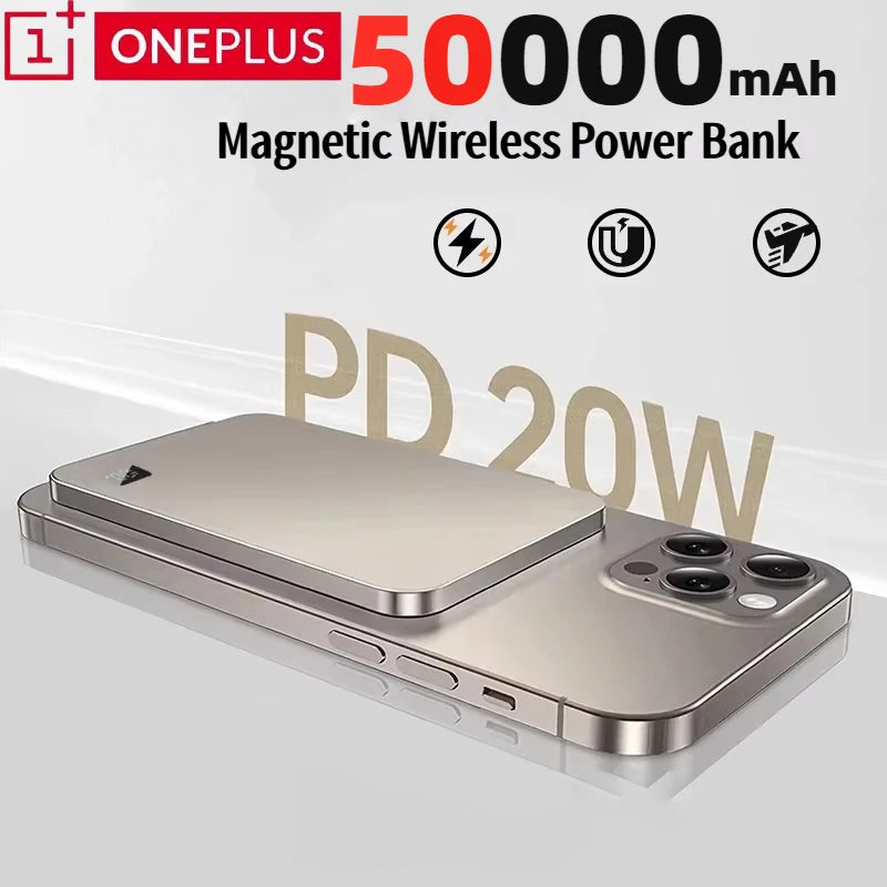50,000mAh Magnetic Wireless Power Bank – PD 22.5W Fast Charging